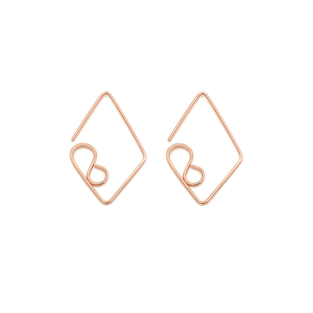 Medium Diamond Earrings - Rose Gold